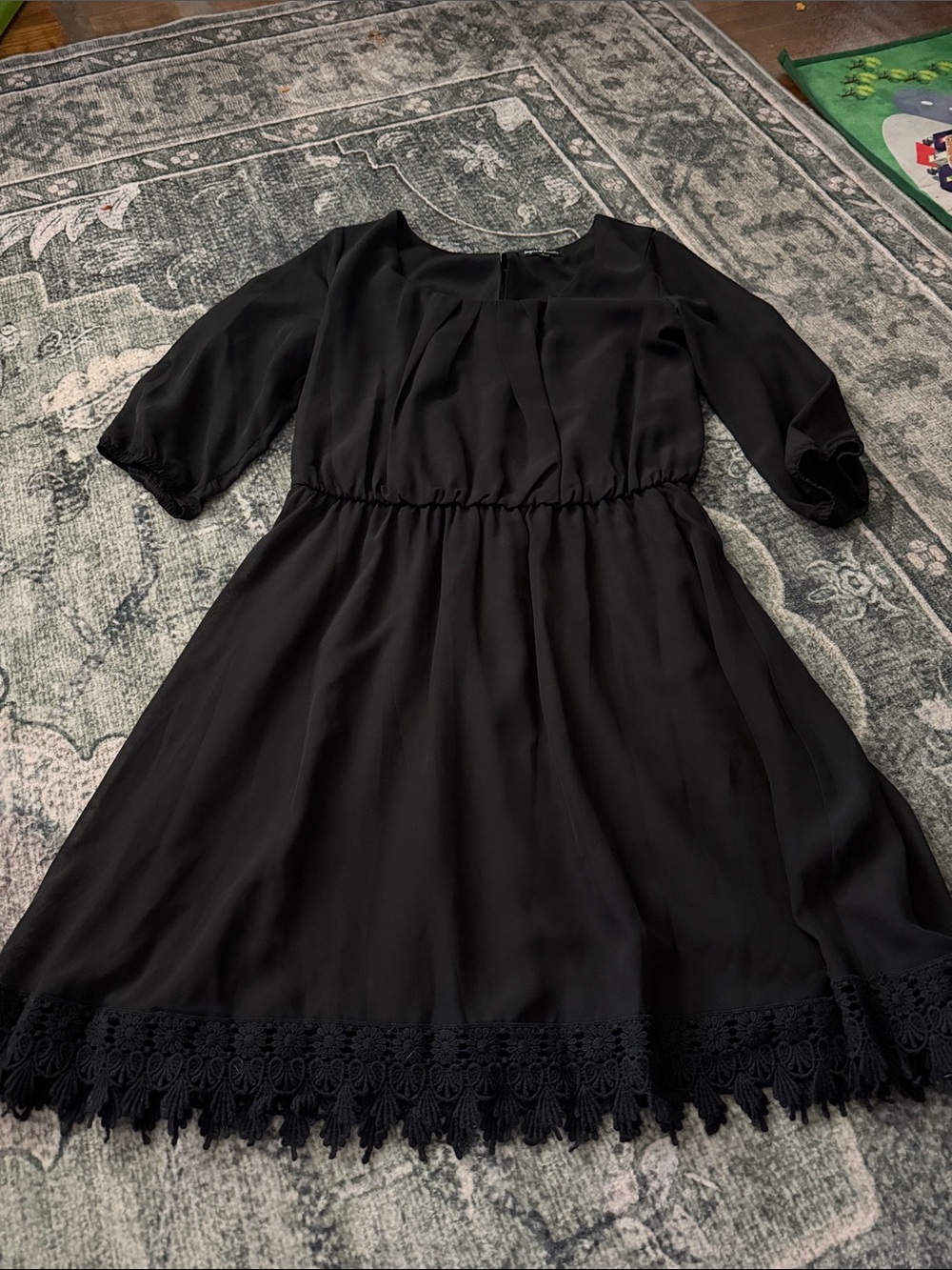 Sequin Hearts Black Dress Label Detail